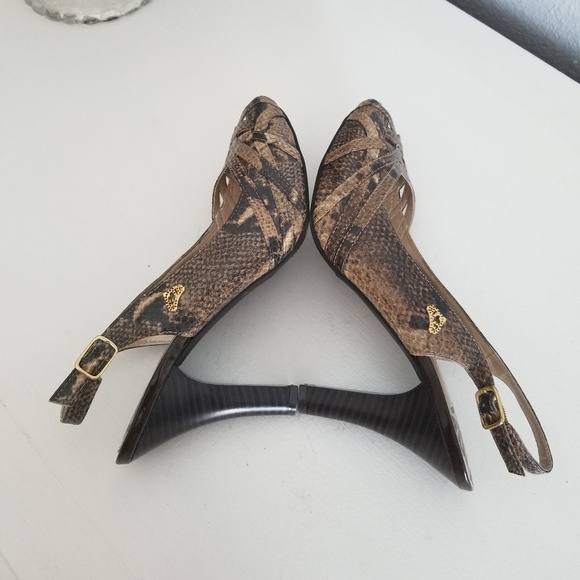 Fergalicious Brown Snakeskin Slingback heels - Picture 6 of 8